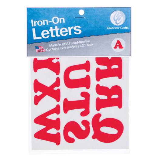 Red IronOn Letters, 1.25""